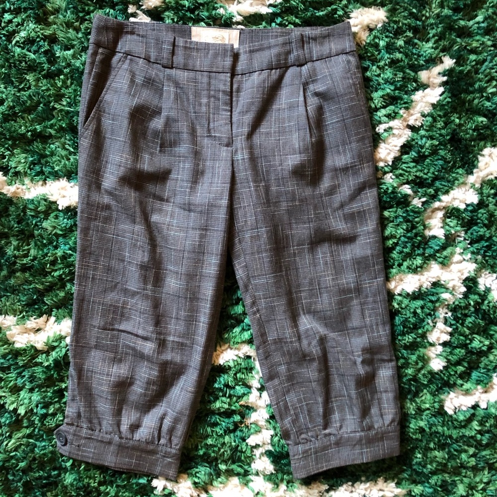 Anthropologie cropped tweed trouser